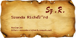 Szonda Richárd névjegykártya