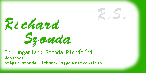 richard szonda business card